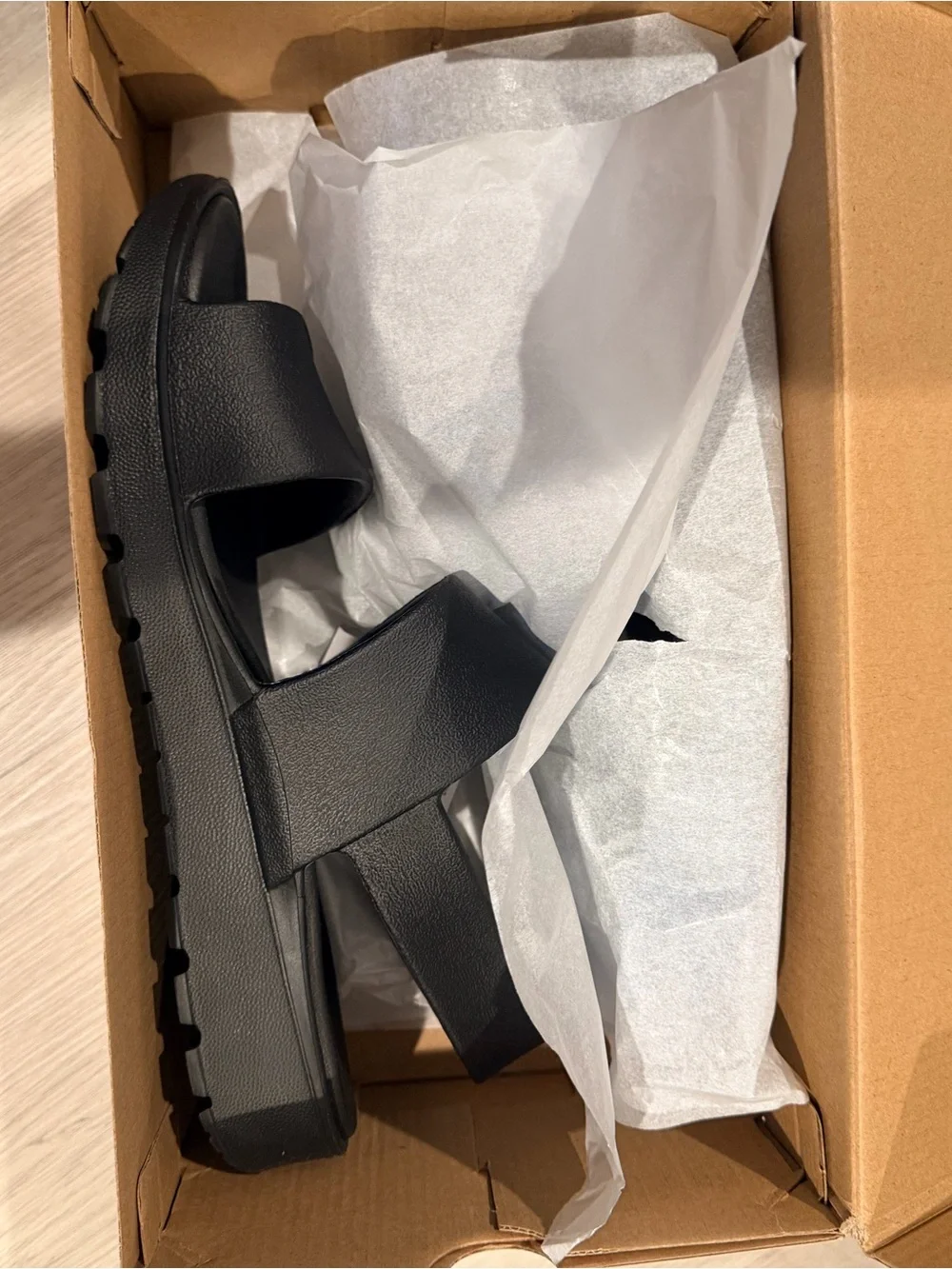 Skechers Black Double-Strap Slide Sandal Foamies Size 11 NWT